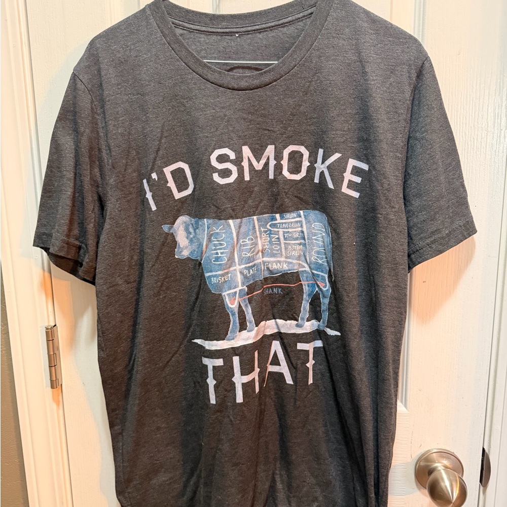 Men's Charcoal Graphic T-Shirt - I'd Smoke That